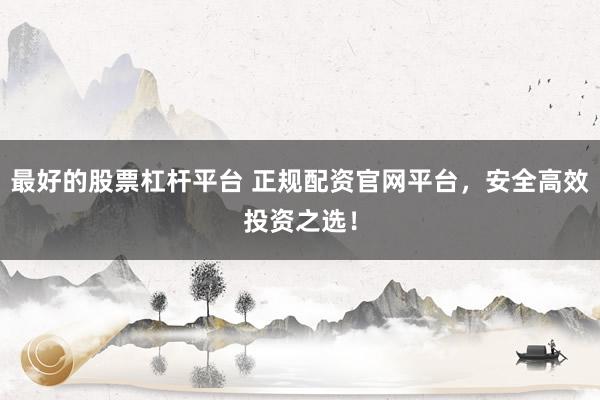 最好的股票杠杆平台 正规配资官网平台，安全高效投资之选！