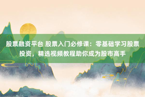 股票融资平台 股票入门必修课：零基础学习股票投资，精选视频教程助你成为股市高手