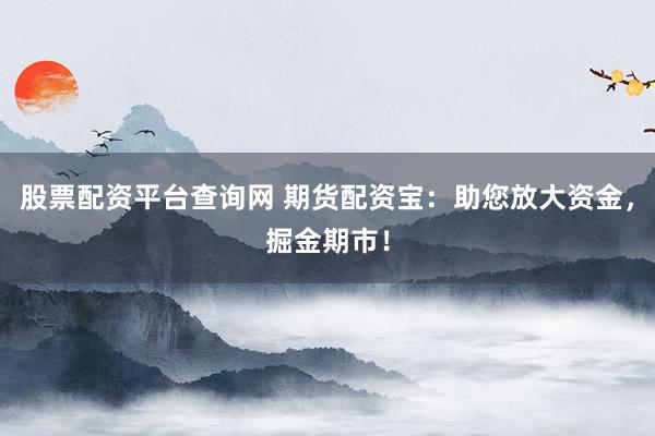 股票配资平台查询网 期货配资宝：助您放大资金，掘金期市！