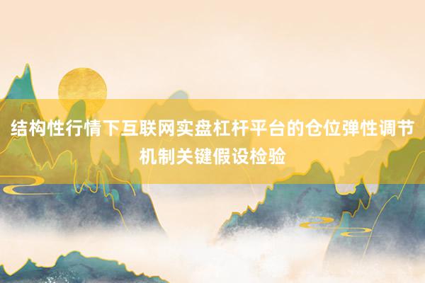 结构性行情下互联网实盘杠杆平台的仓位弹性调节机制关键假设检验